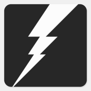Pegatina Cuadrada Tornillo Lightning blanco