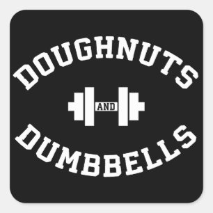 Pegatina Cuadrada Tornillos De Dumbar Y Doughnut - Divertido Entrena