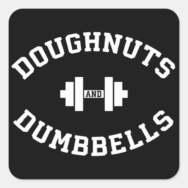 Pegatina Cuadrada Tornillos De Dumbar Y Doughnut - Divertido Entrena (Anverso)