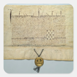 Pegatina Cuadrada Toro del Santo Emperador Romano Carlos IV