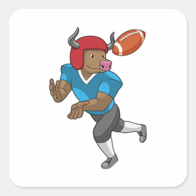 Pegatina Cuadrada Toro en deportes de fútbol (Anverso)