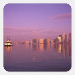 Pegatina Cuadrada Toronto Skyline, Ontario, Canadá
