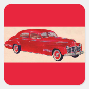 Pegatina Cuadrada Torpedo Pontiac rojo