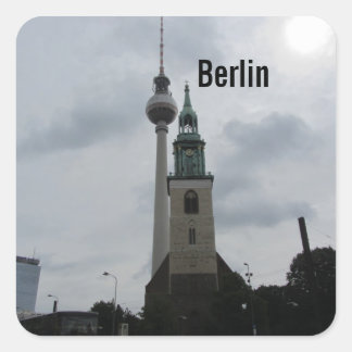 Pegatina Cuadrada Torre de TV de Berlín