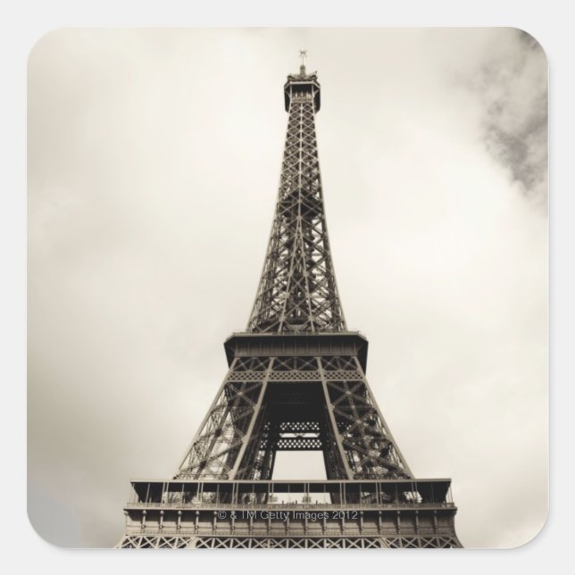Pegatina Cuadrada Torre Eiffel 8 (Anverso)