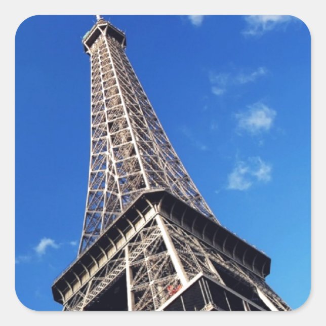 Pegatina Cuadrada Torre Eiffel París Europa Viajes (Anverso)
