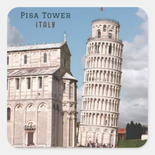 Pegatina Cuadrada Torre inclinada de Pisa Italia Europa Viajes