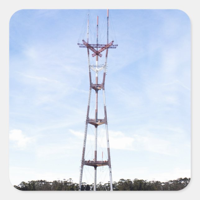 Pegatina Cuadrada Torre Sutro (Anverso)