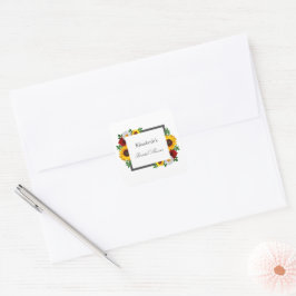 Pegatina Cuadrada Torta De Despedida De Soltera Floral Tradicional