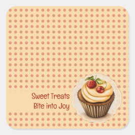 Pegatina Cuadrada Tortas y puntos