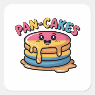 Pegatina Cuadrada Tortitas Divertidas Pansexuales Orgullo LGBTQ Dive