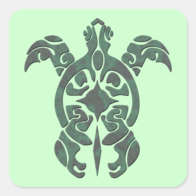 Pegatina Cuadrada Tortuga (Anverso)