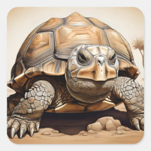 Pegatina Cuadrada Tortuga africana