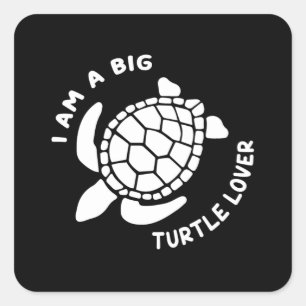 Pegatina Cuadrada Tortuga marina tortugas marinas idea de regalo ani