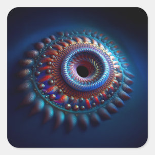 Pegatina Cuadrada Torus Wormhole