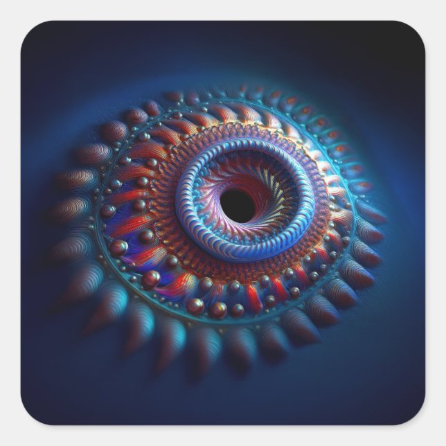 Pegatina Cuadrada Torus Wormhole (Anverso)