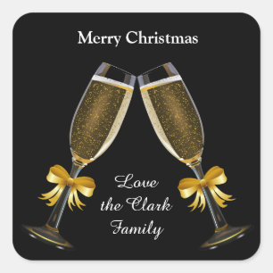 Pegatina Cuadrada Tosta de champaña