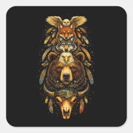 Pegatina Cuadrada Totem Ascendant