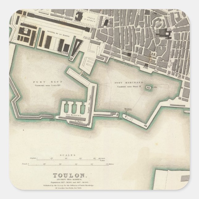 Pegatina Cuadrada Toulon (Anverso)