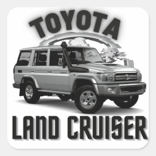 Pegatina Cuadrada Toyota Land Cruiser VDJ76 Off-Road Car