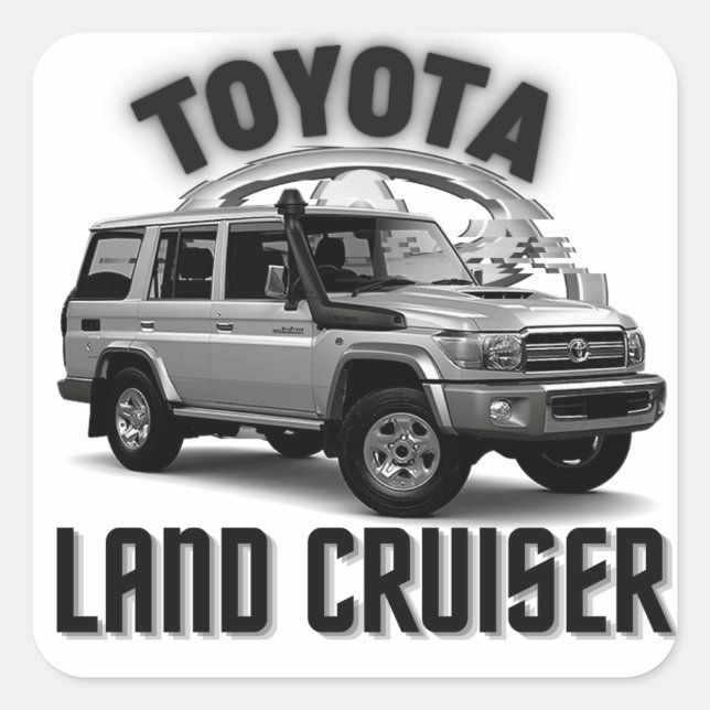 Pegatina Cuadrada Toyota Land Cruiser VDJ76 Off-Road Car (Anverso)