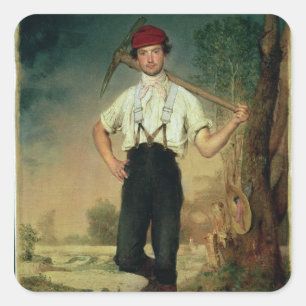 Pegatina Cuadrada Trabajador, 1848