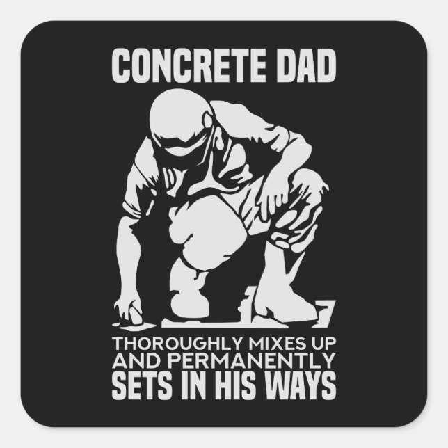 Pegatina Cuadrada Trabajador de concreto: padre concreto (Anverso)