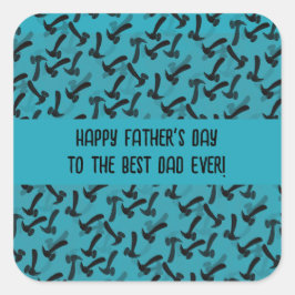 Pegatina Cuadrada Trabajador de madera del Día del Padre