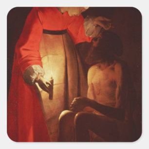 Pegatina Cuadrada Trabajo burlado por su esposa