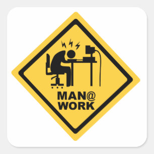 Pegatina Cuadrada Trabajo del hombre @