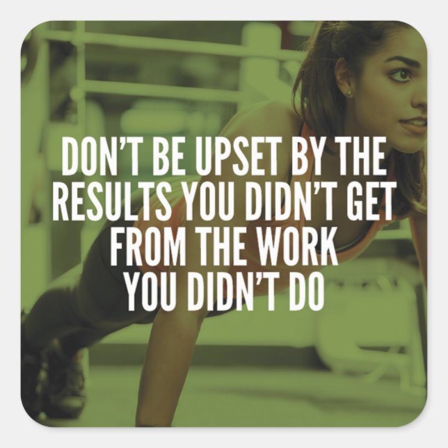 Pegatina Cuadrada Trabajo duro - Motivación del entrenamiento de gim (Anverso)