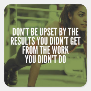 Pegatina Cuadrada Trabajo duro - Motivación del entrenamiento de gim
