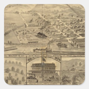 Pegatina Cuadrada Trabajos de carbón de Joseph Walton