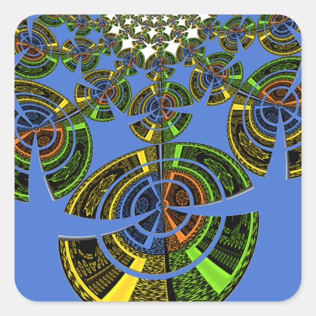 Pegatina Cuadrada Tradición azul (Anverso)