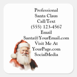 Pegatina Cuadrada Traditional Santa Claus Business Card