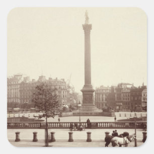 Pegatina Cuadrada Trafalgar Square, Londres (foto sepia)