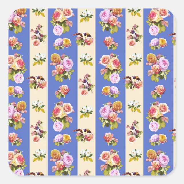 Pegatina Cuadrada Tragaperras y rosas (Anverso)