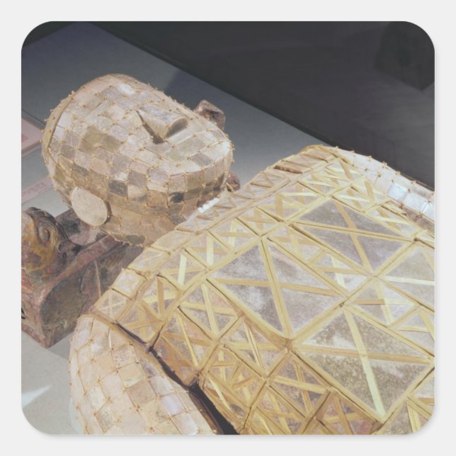 Pegatina Cuadrada Traje de entierro de Jade (Anverso)