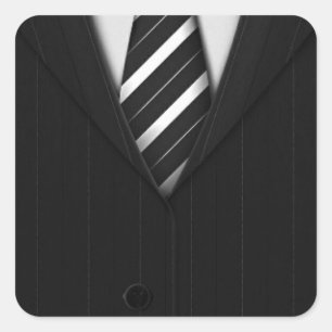 Pegatina Cuadrada Traje de hombre de cerca