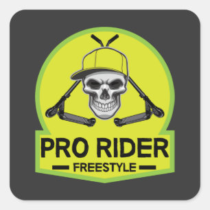 Pegatina Cuadrada Trámites para motociclistas libres Pro Scooter