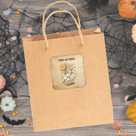 Pegatina Cuadrada Trampa o trato de una familia fantasma cutáneo y e