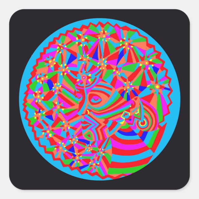 Pegatina Cuadrada Trance mágico (Anverso)