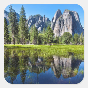 Pegatina Cuadrada Tranquilidad en Yosemite