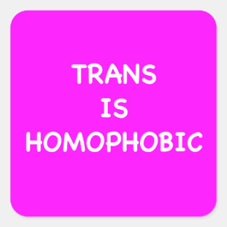 PEGATINA CUADRADA TRANS ES HOMOFÓBICO