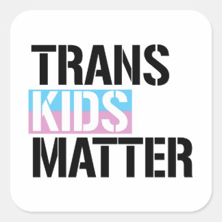 Pegatina Cuadrada Trans Kids Matter