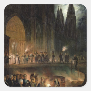 Pegatina Cuadrada Transferencia de los huesos de la familia real