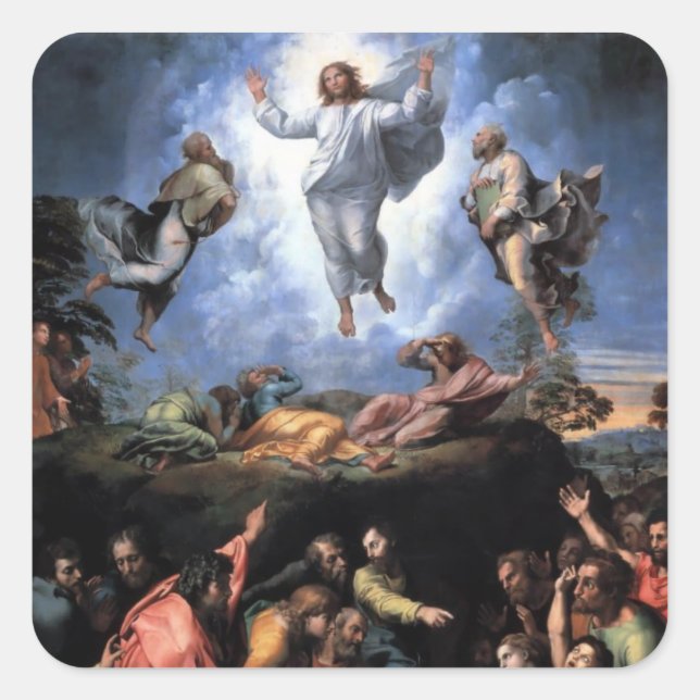 PEGATINA CUADRADA TRANSFIGURACIÓN DE JESÚS (Anverso)