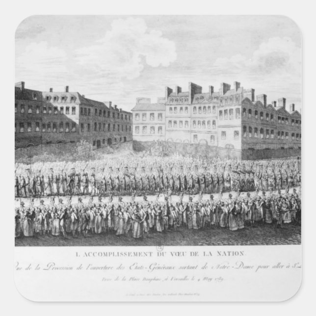 Pegatina Cuadrada Transformación de la apertura de las fincas (Anverso)