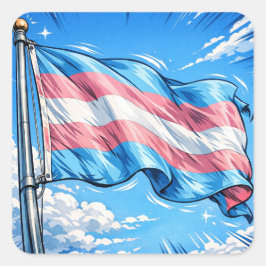 Pegatina Cuadrada Transgender Flag | LGBTQIA+ 