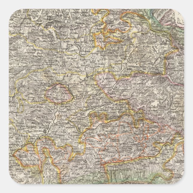 Pegatina Cuadrada Transilvania, Rumania (Anverso)